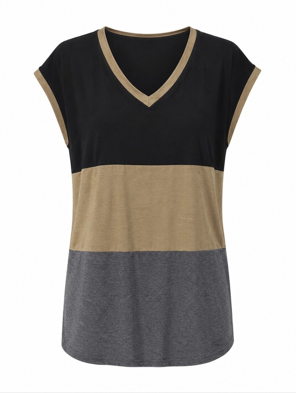 Women's Color Block Tank Top - Black, Gold, and Gray -NWOT - Picture 2 of 7